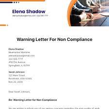 warning letter for non compliance