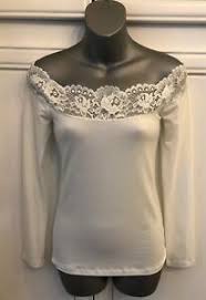 Details About Nightcap Clothing French Floral Lace Off The Shoulder Modal Top Size M 6 8