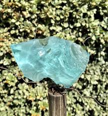 Aqua Blue Green Slag Glass Chunk