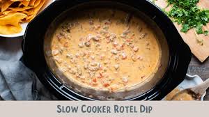 slow cooker rotel and velveeta dip
