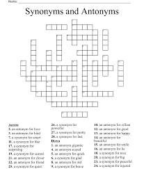 synonyms and antonyms crossword wordmint