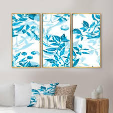 Designart Turquoise Leaves And Berries