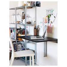 The desktop starts at $143, and you will need to buy the other components separatel y. Bjursta Wall Mounted Drop Leaf Table Brown Black Ikea