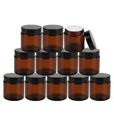 25pack Of 4 Oz Amber Round Glass Jars