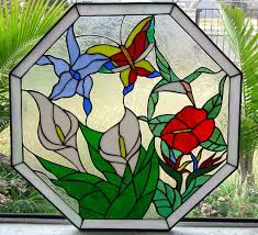 Hummingbird Leaded Stained Glass Window