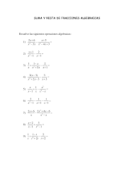 suma y resta de fracciones algebraicas