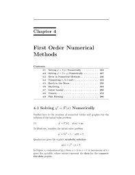 First Order Numerical Methods Chapter 4