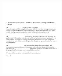 Letter Of Recommendation For Student Teacher Elementary