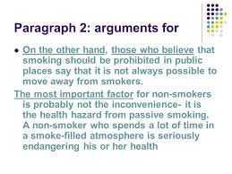 argumentative essay topics smoking ban 