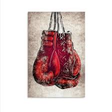 1pc red boxing gloves vine poster