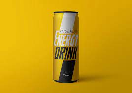 premium psd energy drink can mockup