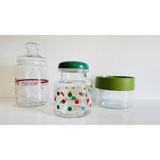 Set Of 3 Vintage Glass Jars