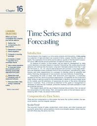 Chapter 16 Time Series And Forecasting