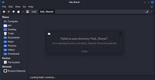 failed to open directory on kali linux