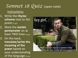 ppt sonnet 18 quiz open note