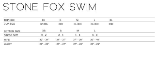 Stone Fox Swim Size Chart Be In The Sea Online Bikini Store