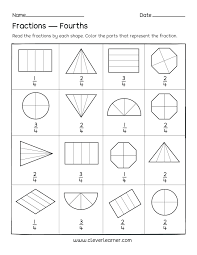 fractions fourths worksheets for children