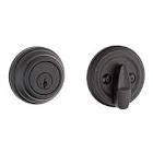 99800-0097 980 Single Cylinder Traditional Round Deadbolt Door Lock Set Featuring SmartKey Security in Iron Black Kwikset