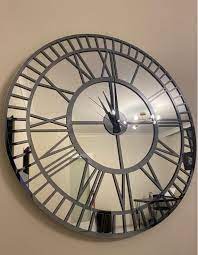 Smoked Large Wall Clock Real Mirror