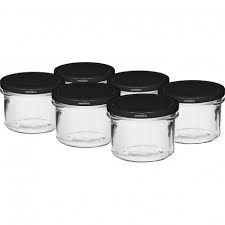 235 ml twist off jars with black lids