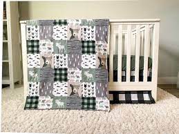 Crib Bedding Set With Bear And Moose