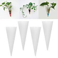 4pcs Clear Cone Glass Wall Hanging