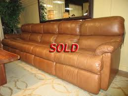flexsteel 2 pc leather sofa at the