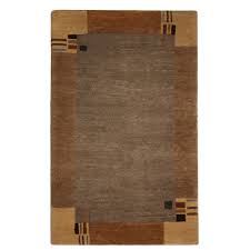 tufenkian modern brown tan wool rug