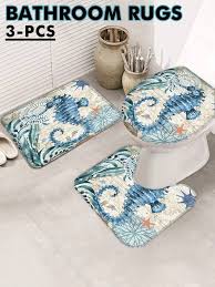 3pcs bathroom rugs set small bathmats