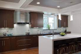 cherry cabinets and white countertops