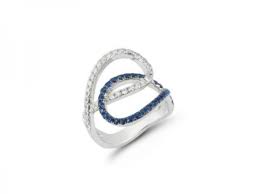 Sapphire And Diamond Fashion Interlocking Ring 200 668 Rings From
