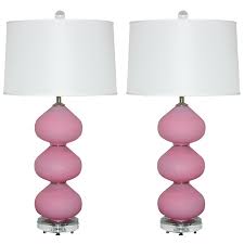 Pair Of Vintage Murano Lamps In Pink