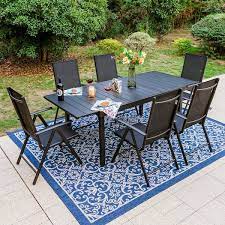 Black Metal Patio Outdoor Dining Set