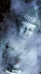 buddha 3d with smoke incense wallpaper