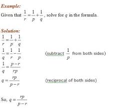 Solve For Variable In The Formula