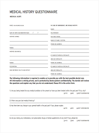 6 Medical Questionnaire Form Sample Free Sample Example Format