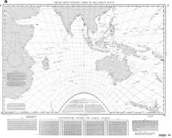 Nga Chart 74 Great Circle Sailing Chart Of The Indian Ocean