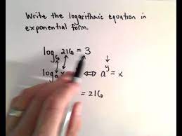 writing a logarithm in exponential form