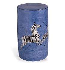 Blue Zebra Porcelain Garden Stool 630