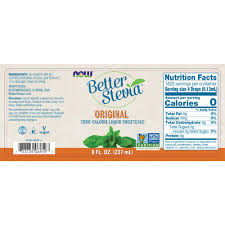 Now Foods Better Stevia Liquid Zero Calorie Liquid Sweetener Orignal Flavor Low Glycemic Impact 8 Ounce