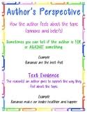 Authors Perspective Anchor Chart Worksheets Teaching