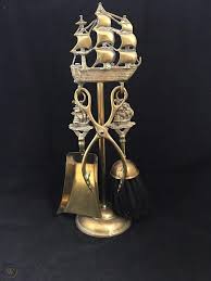 antique brass miniature fireplace tool