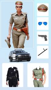 women police suit photo editor for