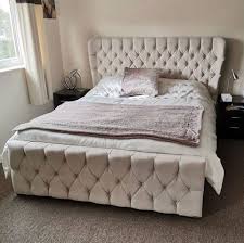 Featuring a high profile head board that is upholstered in linen blend and includes a. Oxford Wingback Bed Love My Bedss