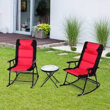 outdoor folding rocking chair table set