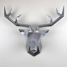 Medium Geometric Deer Head Wall