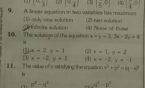 9 A Linear Equation In Two Variables