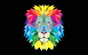 Wallpaper Colorful lion mane, vector ...