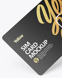 Free badge identity card mockups (psd). Sim Card Mockup In Stationery Mockups On Yellow Images Object Mockups
