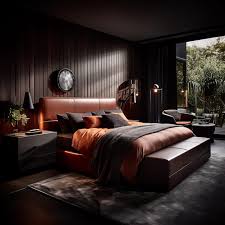Black Color Combination Bedroom Design